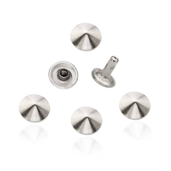 10 mm Kegelnieten - Spitznieten - Hohlnieten Silber