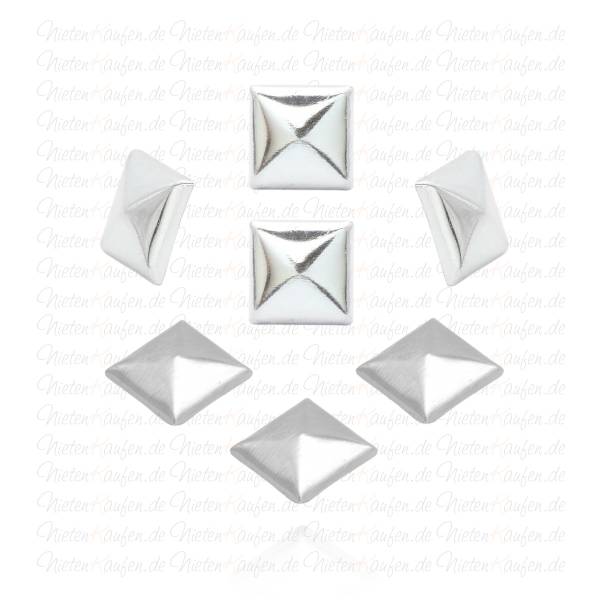 Silberne Pyramiedennieten - Klebenieten - Bastelnieten - Nieten zum Aufkleben