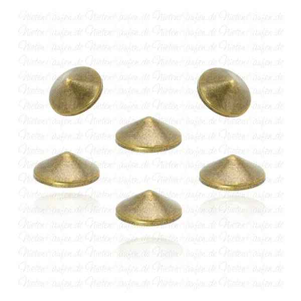10mm Altmessing Kegelnieten - Spitznieten - Klebenieten - Bastelnieten - Nieten zum Aufkleben - Bügelnieten - Nieten zum Aufbügeln