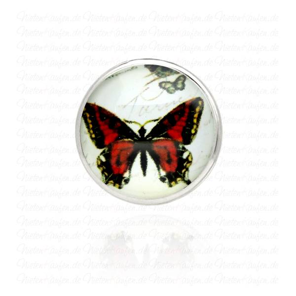 Modern Art Schmetterling Chunk Button - Chunk Druckknopf 18 mm