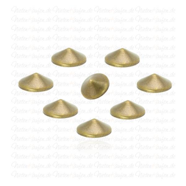 8mm Altmessing Kegelnieten - Spitznieten - Klebenieten - Bastelnieten - Nieten zum Aufkleben - Bügelnieten - Nieten zum Aufbügeln