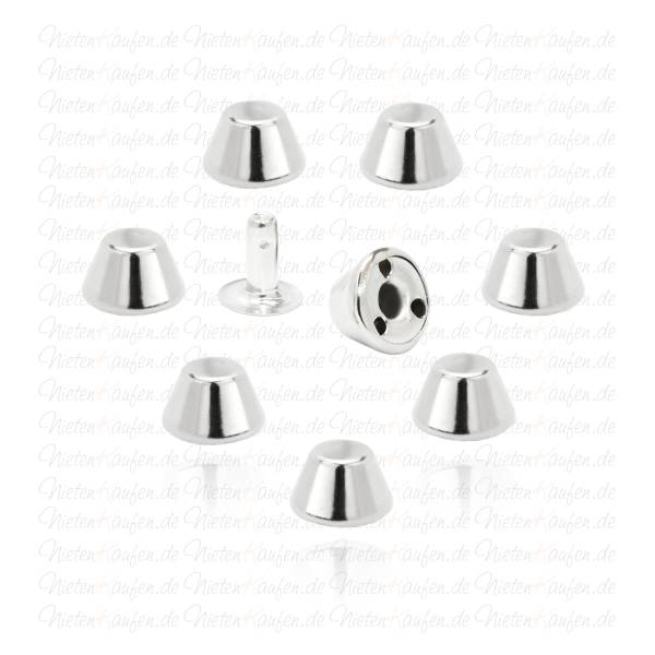 10 mm Kegel Hohlnieten Silber