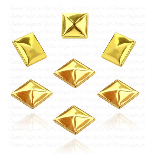 Hotfix Pyramidennieten zum Aufbügeln in Gold 12 mm