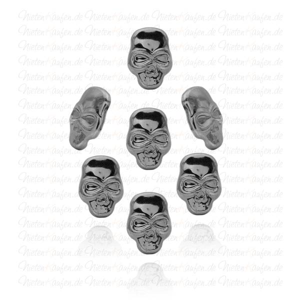 Schwarze Skull Nieten - Totenkopf Nieten - Klebenieten - Bastelnieten - Nieten zum Aufkleben - Bügelnieten - Nieten zum Aufbügeln