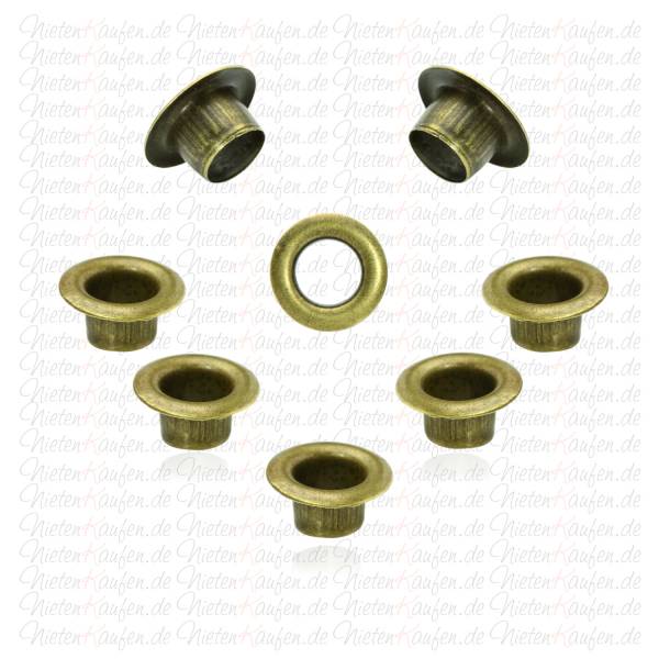 Altmessing Eyelets 9 mm mit Loch ø 5 mm