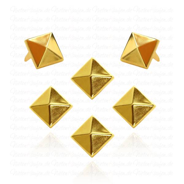 Pyramidennieten Gold 12 mm