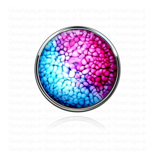 Unikat 3D Steinoptik Chunk Button Blau-Rot