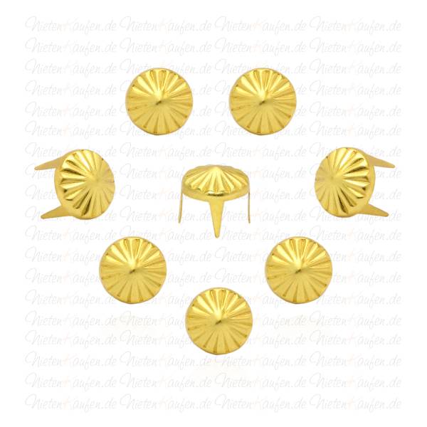 verzierte Spitznieten - Kegelnieten in Gold