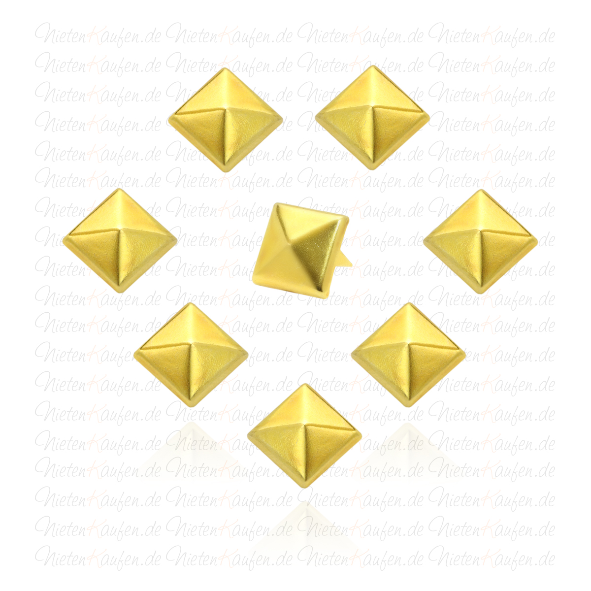 Pyramidennieten 6x6mm Nieten Ziernieten gold bronze alt-silber 