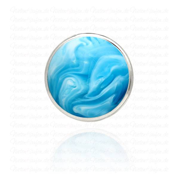 Unikat Chunk Button - Chunk Druckknopf mit Blauer Steinoptik