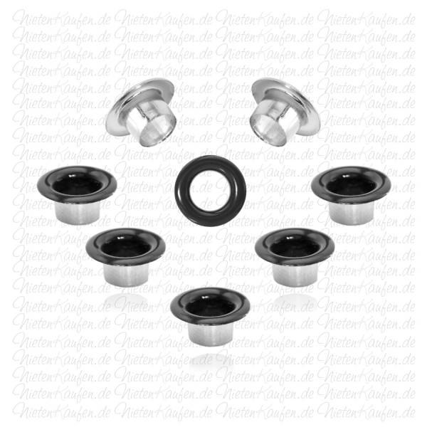 Schwarze Eyelets