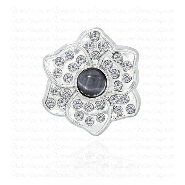 Blumen Chunk Button mit Zirkoniasteinen
