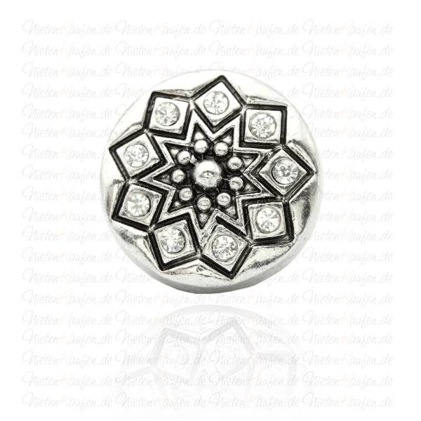 Chunk Button - Chunk Druckknopf Antik mit weißen Zirkoniasteinen