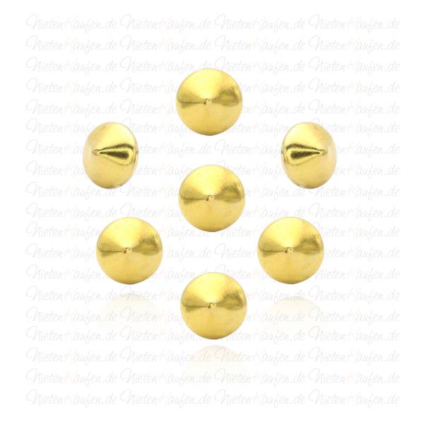 Goldene Kegelnieten - Spitznieten - Klebenieten - Bastelnieten - Nieten zum Aufkleben - Bügelnieten - Nieten zum Aufbügeln