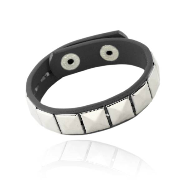 Pyramidennieten Armband  Schwarz